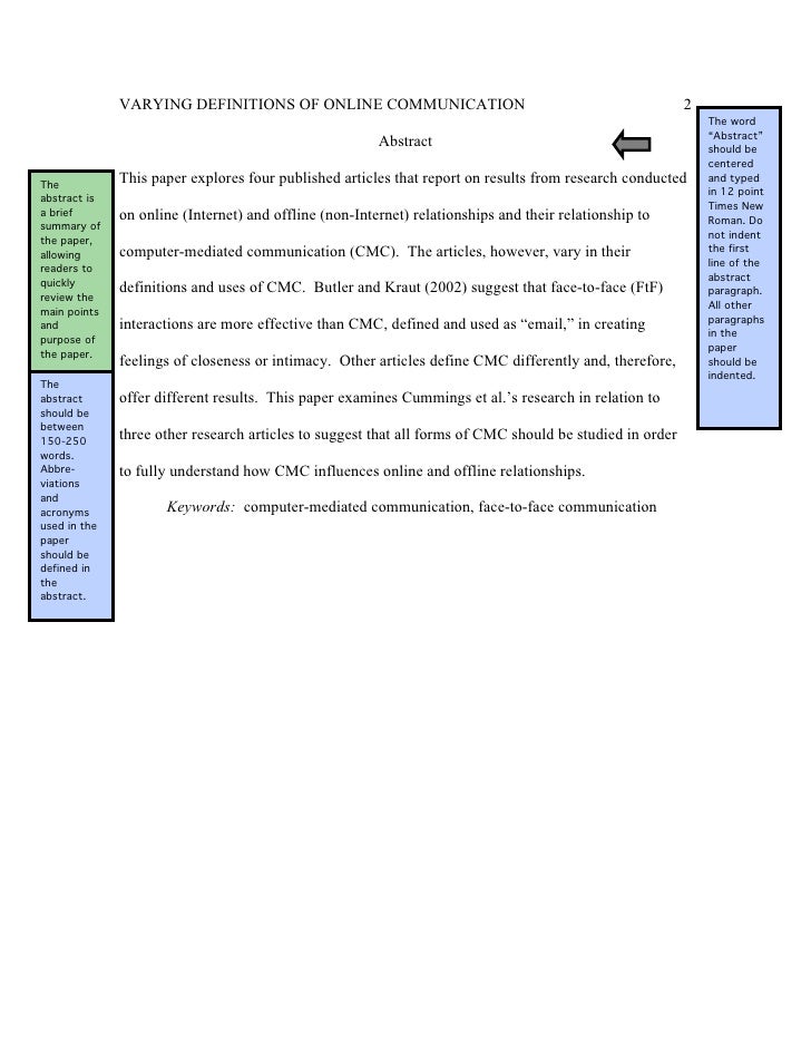 Sample Abstract Apa Style Research Paper لم يسبق له مثيل الصور